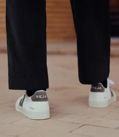 CAMPO LEATHER WHITE KAKI<VEJA Cheap