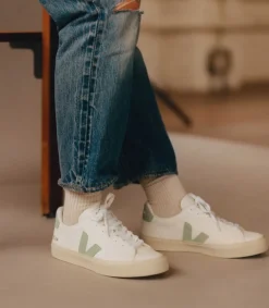 CAMPO LEATHER WHITE MATCHA<VEJA Cheap