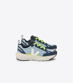 CANARY ELASTIC LACES ALVEOMESH STEEL WHITE<VEJA Hot