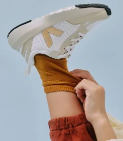 CANARY ELASTIC LACES ALVEOMESH WHITE PLATINE<VEJA Discount