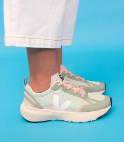 CANARY ELASTIC LACES ALVEOMESH MATCHA WHITE<VEJA Best