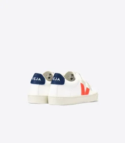 ESPLAR LEATHER WHITE ORANGE FLUO COBALT<VEJA Outlet