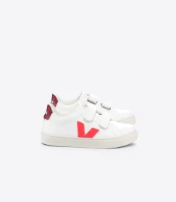 ESPLAR LEATHER WHITE ROSE FLUO MARSALA<VEJA Clearance