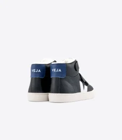 ESPLAR MID FURED LEATHER BLACK WHITE COBALT<VEJA Clearance