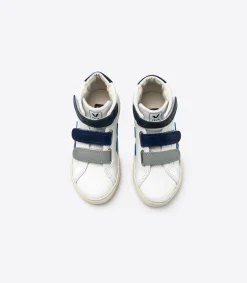 ESPLAR MID LEATHER WHITE BLUE<VEJA Cheap