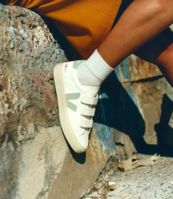 RECIFE LEATHER WHITE MATCHA<VEJA Clearance