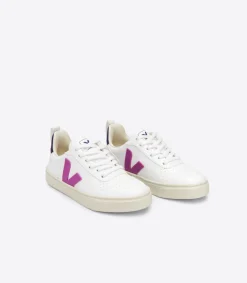 V-10 LACES CWL WHITE ULTRAVIOLET PURPLE<VEJA Clearance
