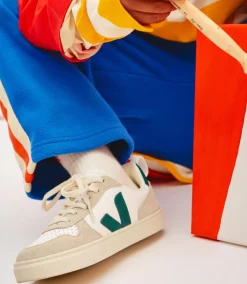 V-10 LACES LEATHER WHITE BRITTANY ALMOND<VEJA Online