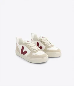 V-10 LACES LEATHER WHITE MARSALA ALMOND<VEJA Hot