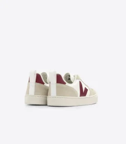 V-10 LACES LEATHER WHITE MARSALA ALMOND<VEJA Hot