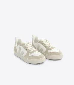 V-10 LACES LEATHER WHITE NATURAL ALMOND<VEJA Hot