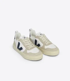 V-10 LACES LEATHER WHITE NAUTICO ALMOND<VEJA New