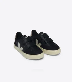 V-12 LEATHER BLACK WHITE PLATINE<VEJA Fashion