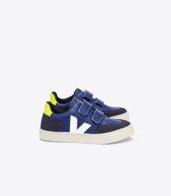 V-12 LEATHER COBALT WHITE JAUNE FLUO<VEJA Sale
