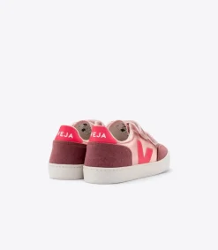 V-12 LEATHER NACRE ROSE FLUO<VEJA Hot
