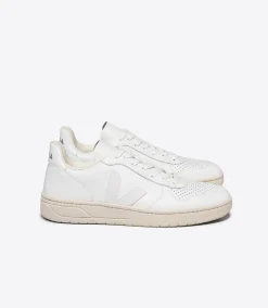 V-10 LEATHER WHITE<VEJA Clearance