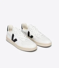 V-10 LEATHER WHITE BLACK<VEJA Flash Sale