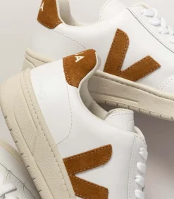 V-12 LEATHER WHITE CAMEL<VEJA Flash Sale