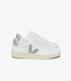 V-12 LEATHER WHITE LIGHT GREY<VEJA Outlet