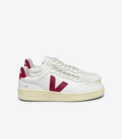 V-90 LEATHER WHITE MARSALA<VEJA Hot
