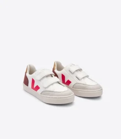 V-12 LEATHER WHITE MULTICO DRIED PETAL<VEJA Best
