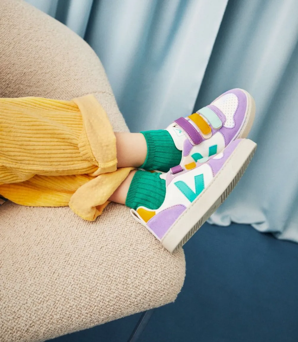 V-10 LEATHER WHITE MULTICO FRESHMINT<VEJA Clearance