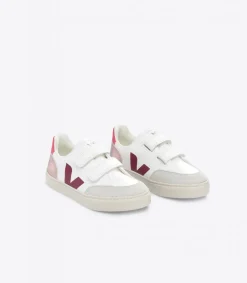 V-12 LEATHER WHITE MULTICO NACRE<VEJA Fashion