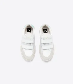 V-12 LEATHER WHITE PARME TURQUOISE<VEJA Hot