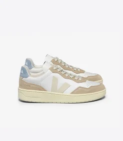 V-90 LEATHER WHITE PIERRE STEEL<VEJA Flash Sale