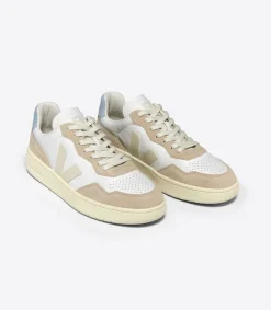 V-90 LEATHER WHITE PIERRE STEEL<VEJA Flash Sale