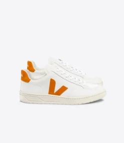 V-12 LEATHER WHITE PUMPKIN<VEJA Flash Sale