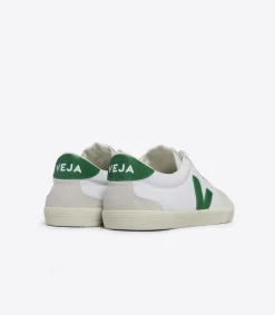 VOLLEY CANVAS WHITE EMERAUDE<VEJA Clearance