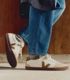VOLLEY LEATHER WHITE TENT BARK<VEJA Best