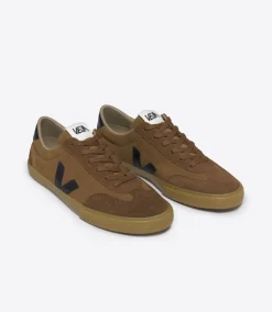 VOLLEY SUEDE CAMEL BLACK<VEJA Cheap
