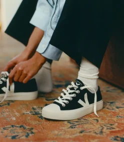WATA II LOW CANVAS BLACK PIERRE<VEJA Clearance